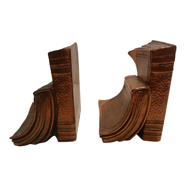Pair of Antique Copper Bronze Bookends Chairish