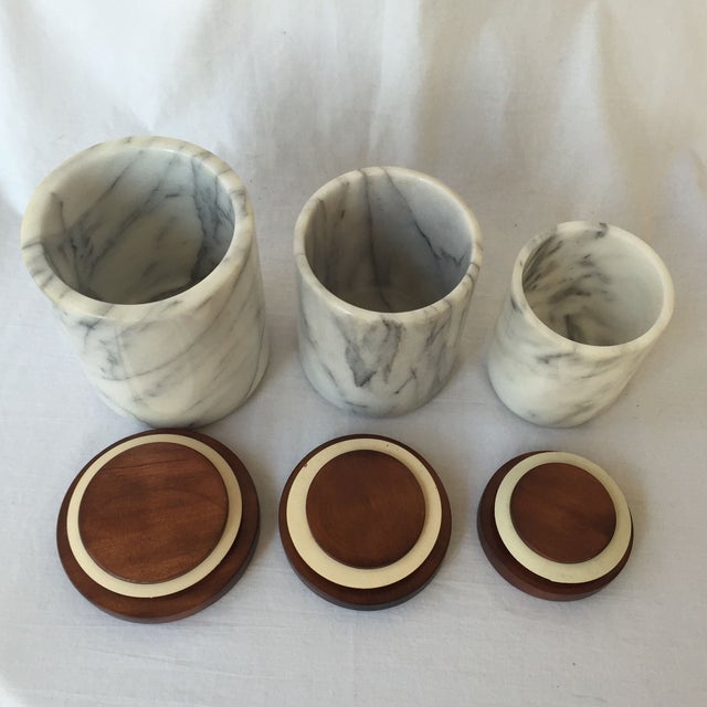 Marble Kitchen Canisters Set of 3 Chairish