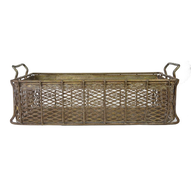 Industrial Metal Basket Chairish