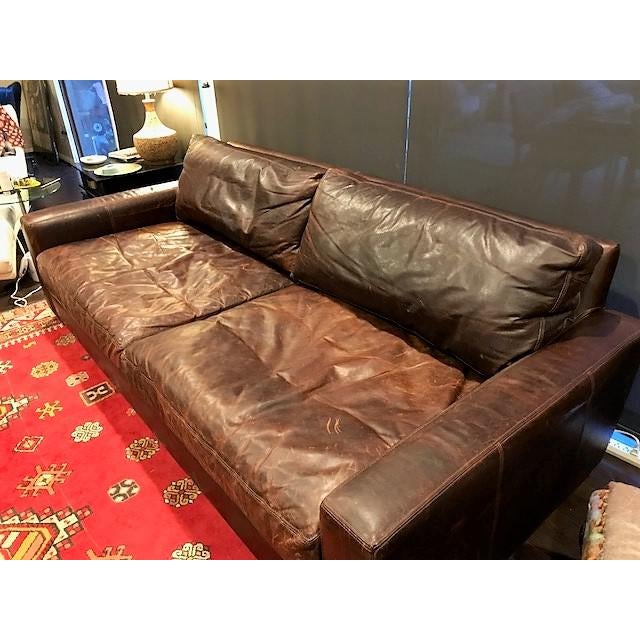 Restoration Hardware Leather Maxwell Sofa Chairish