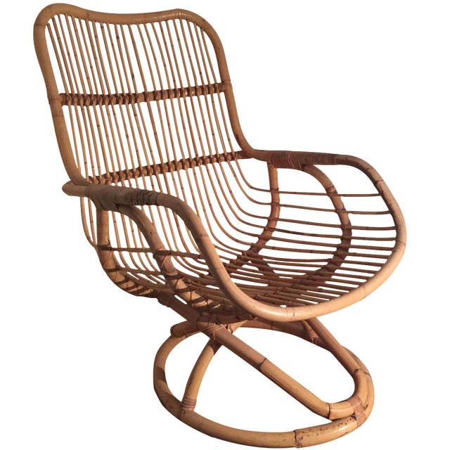 Mid-Century Rattan Chair | Chairish