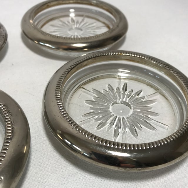 Sterling Silver & Glass Coasters Set if 4 Chairish