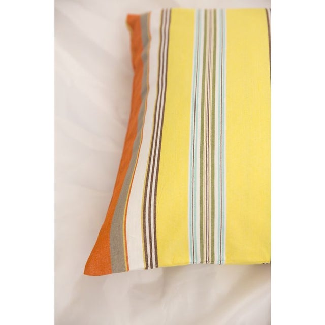 Modern Yellow French Striped Throw Pillow Chairish