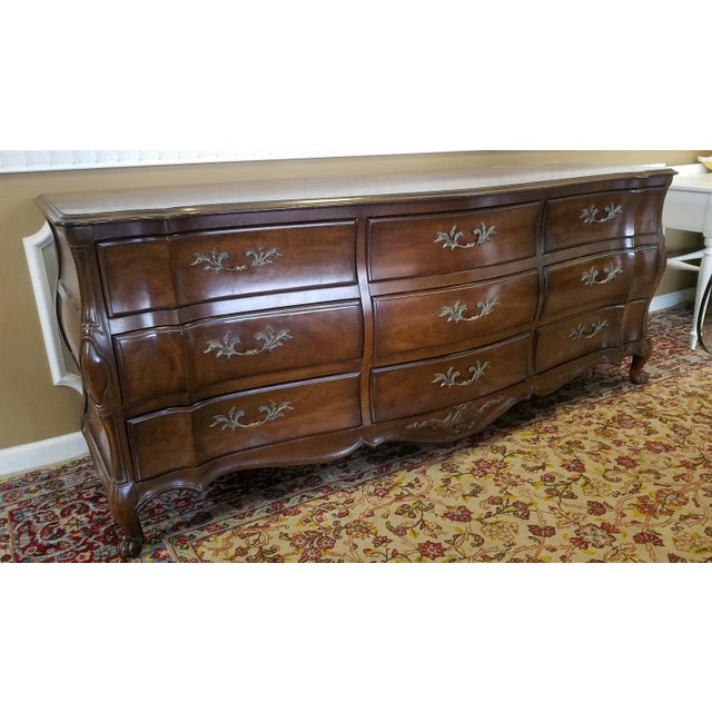 French Provincial Fruitwood 9 drawer Bedroom Dresser By White Fine