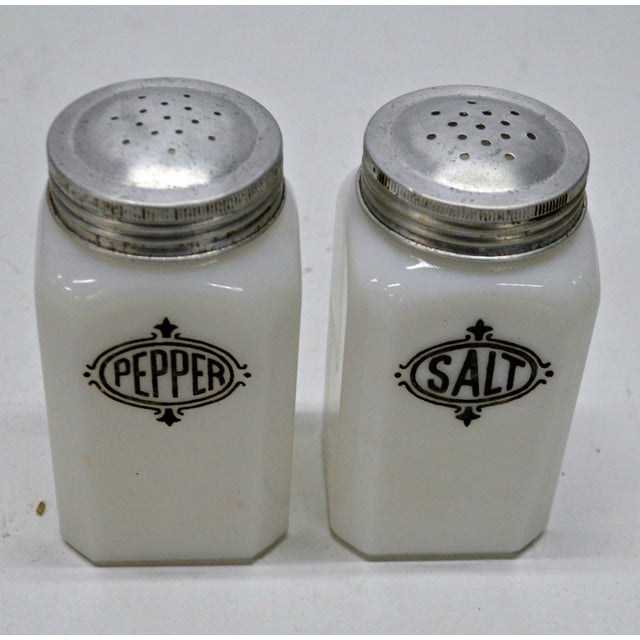 Milk Glass Salt & Pepper Canisters Set Chairish