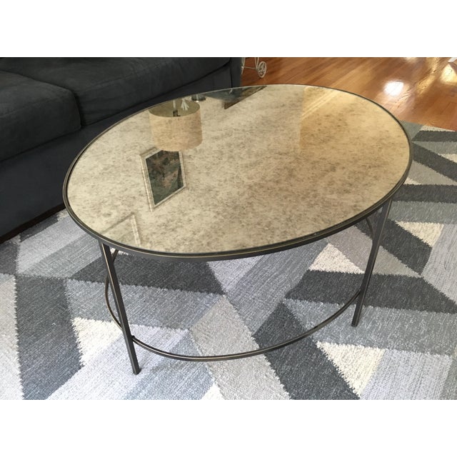West Elm Foxed Mirror Oval Coffee Table Chairish