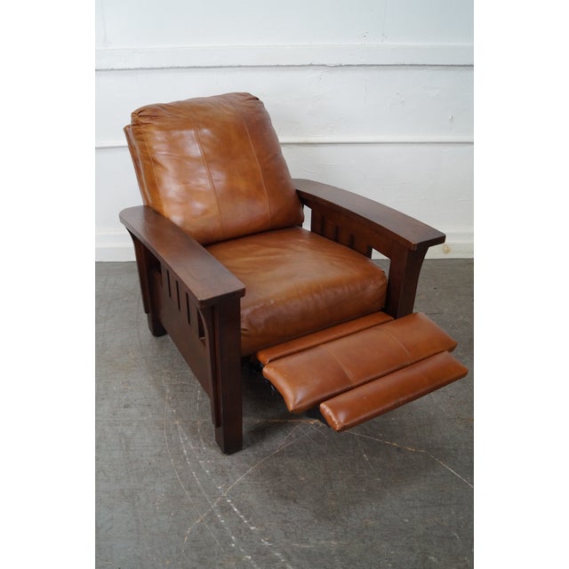Mission Oak Stickley Style Leather Recliners A Pair Chairish