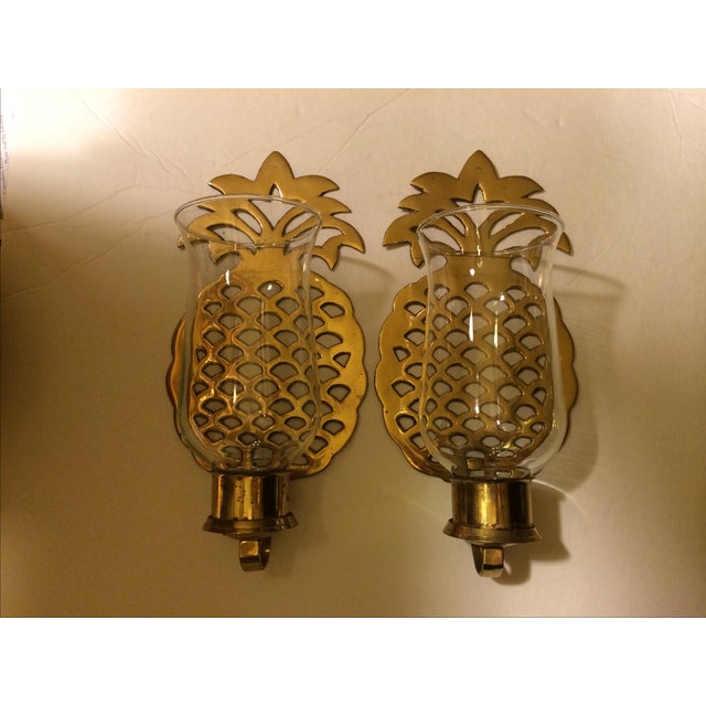 Brass Pineapple Wall Sconce Candleholders Chairish