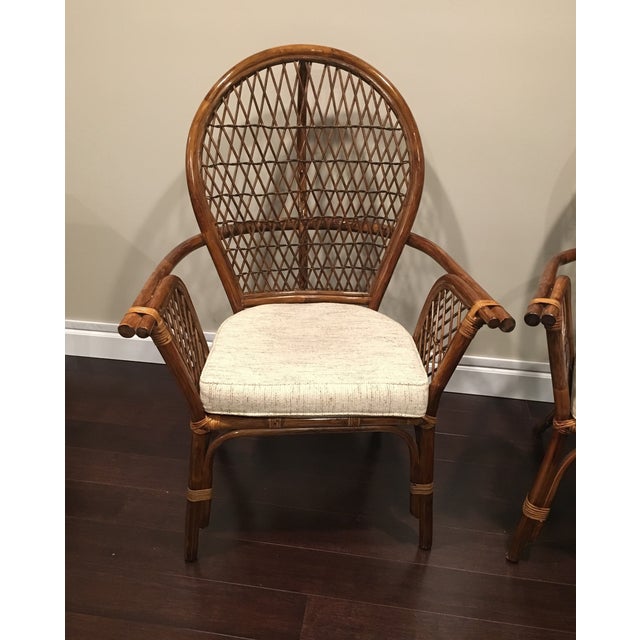 Wicker Armchairs With Cushions A Pair Chairish