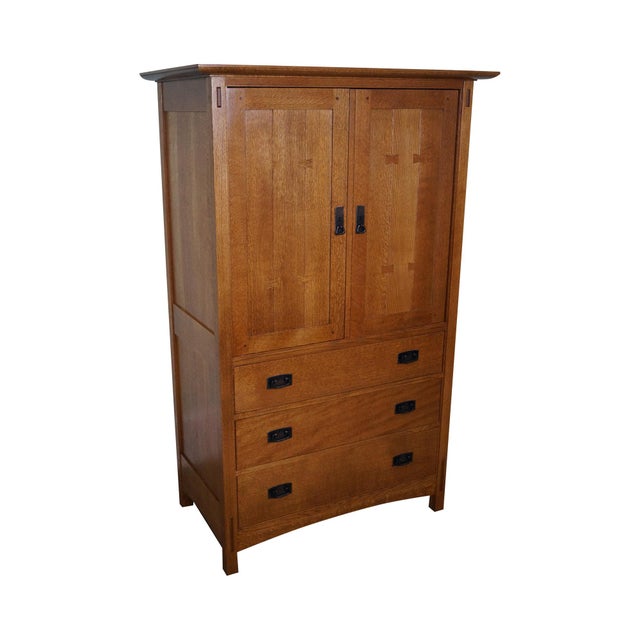 Stickley Mission Oak Entertainment Armoire Chairish