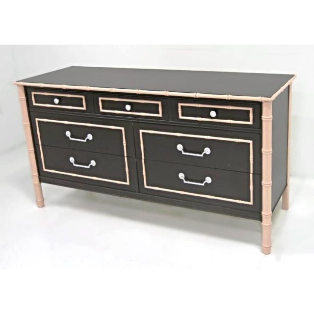 Thomasville Faux Bamboo Lacquered MidCentury Dresser Chairish