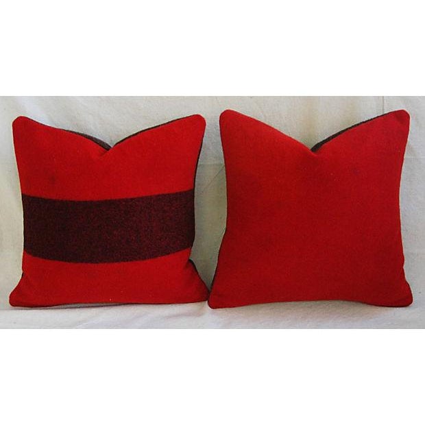 Swiss Appliqué Red Cross Wool Pillows Pair Chairish