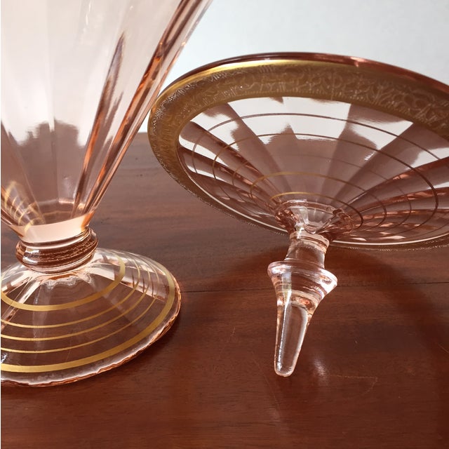 French Pink Depression Glass Vanity Jar With Lid Chairish