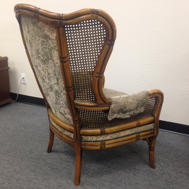 Vintage French Bamboo Cane Wingback Chair Chairish