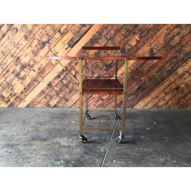 Vintage Art Deco Brass Wood Bar Cart Chairish