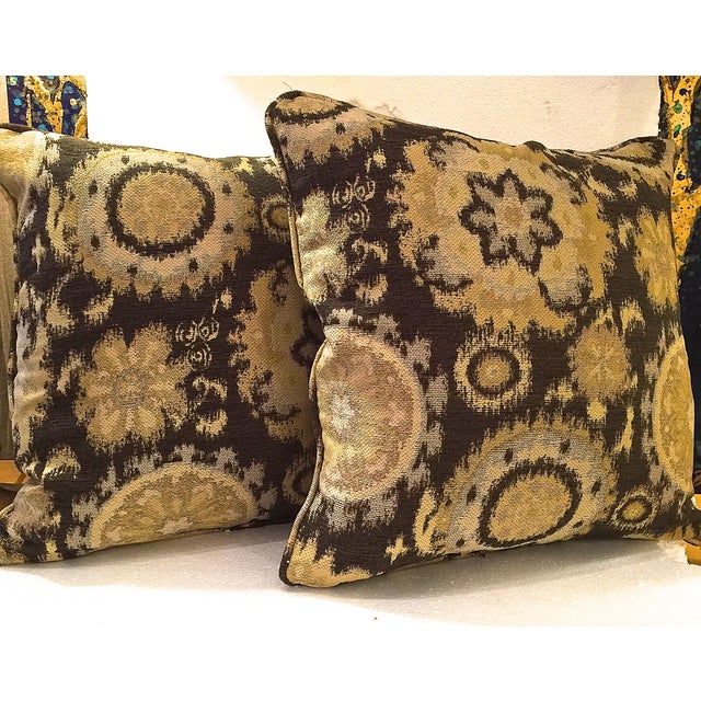 Modern Gold Tapestry Pillows - A Pair Chairish