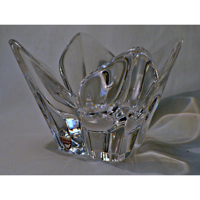 Vintage Orrefors Sweden Crystal Glass Art Lotus Bowl Chairish
