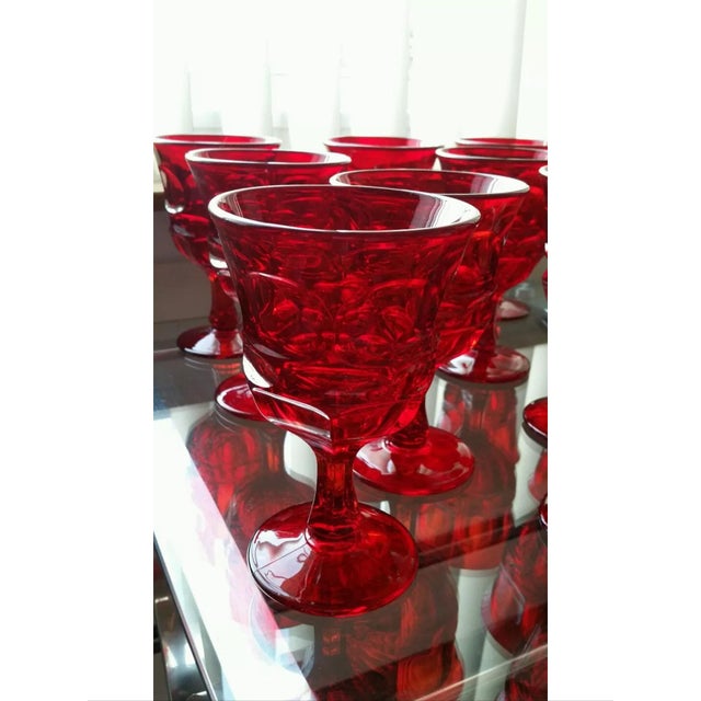 Mid Century Bright Red Water Goblets Set of 6 Chairish