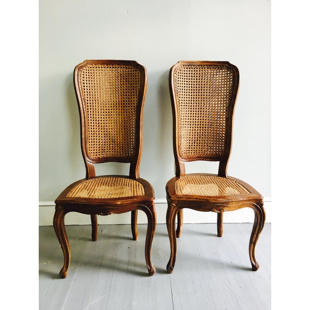 Antique French Cane Dining Chairs A Pair Chairish