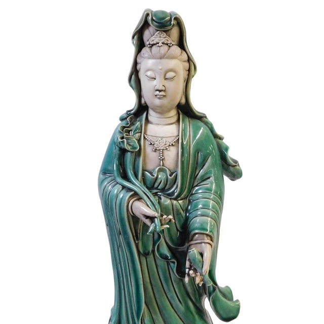 Chinese Porcelain Kwan Yin Statue Chairish