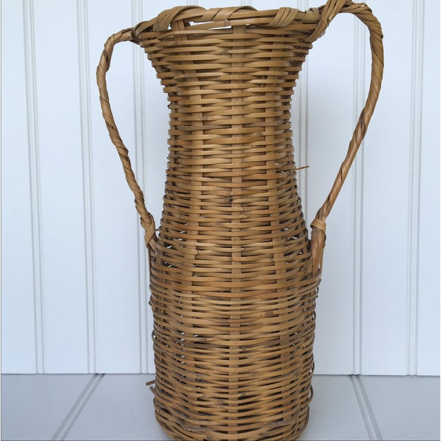 Tall Rattan Urn Style Basket with Handles Chairish