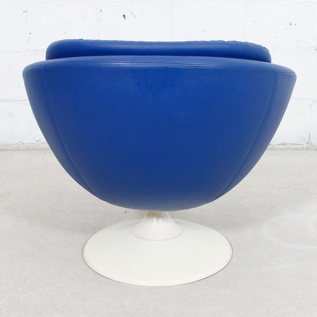 Blue 60s Swivel Pod Chair by Overman of Sweden | Chairish