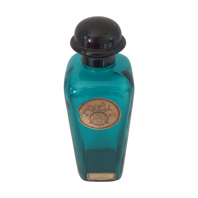 Hermes Vintage Blue Glass Cologne Bottle Chairish