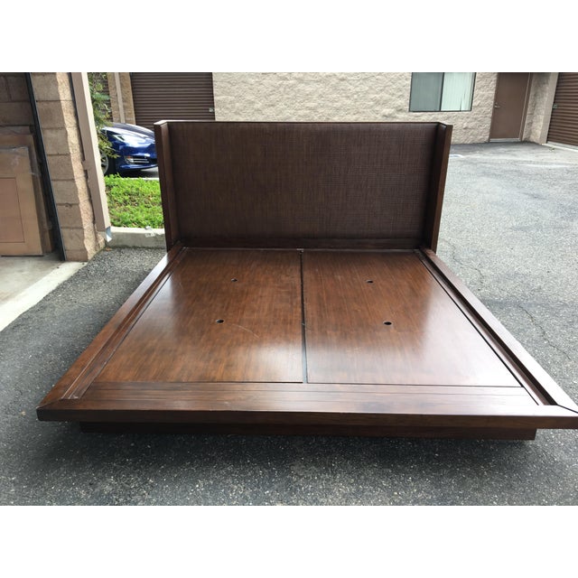 McGuire Furniture Brown Rattan California King Bed Chairish