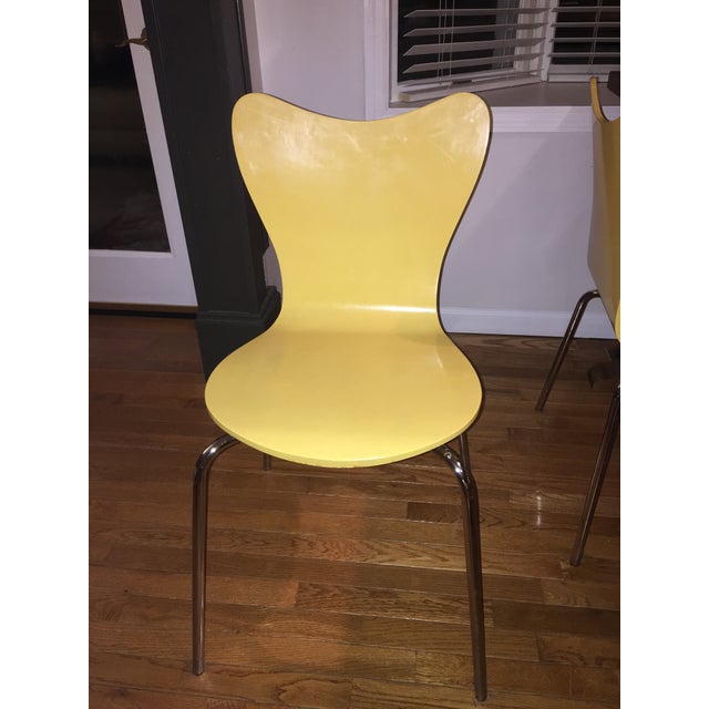 West Elm Yellow Scoop Back Dining Chairs- Set of 4 | Chairish