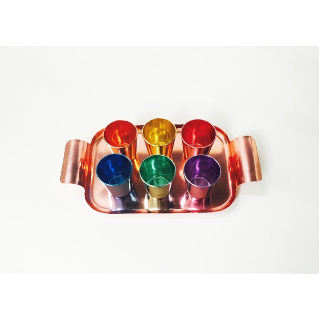 Colorful Vintage German Metal Shot Glasses Set of 6 Chairish