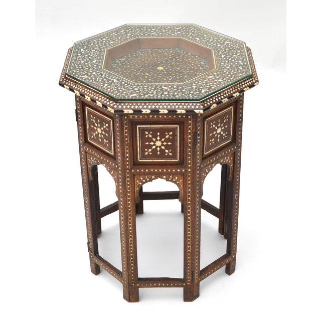 AngloIndian Folding Inlaid Octagonal Side Table Chairish
