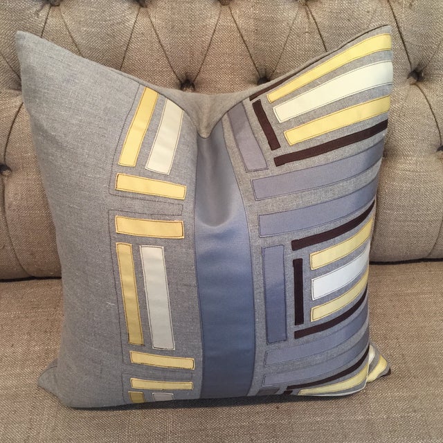 Dransfield and Ross Handmade Gray Linen Pillow Chairish