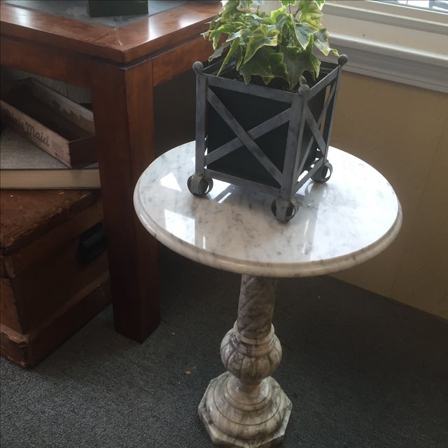 White Marble Side Tables A Pair Chairish