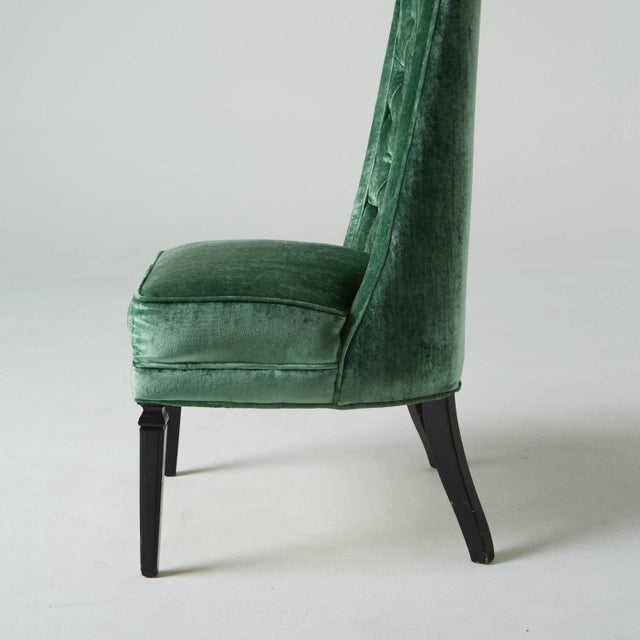 Teal Green Velvet Mid-Century Side Chairs - S/4 | Chairish