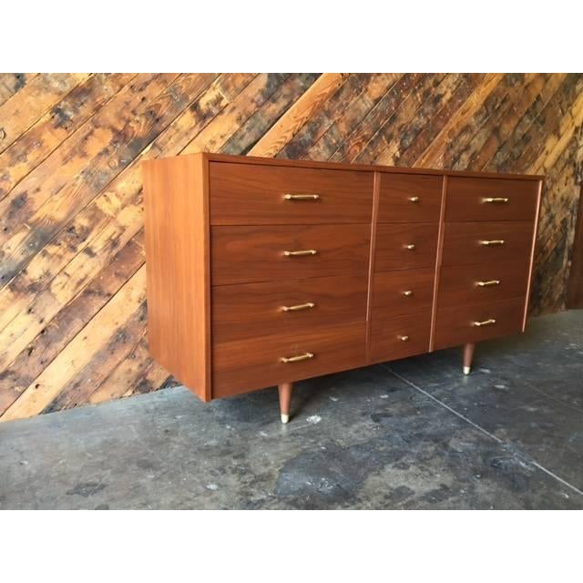 Mid Century Walnut Brass Dresser Chairish