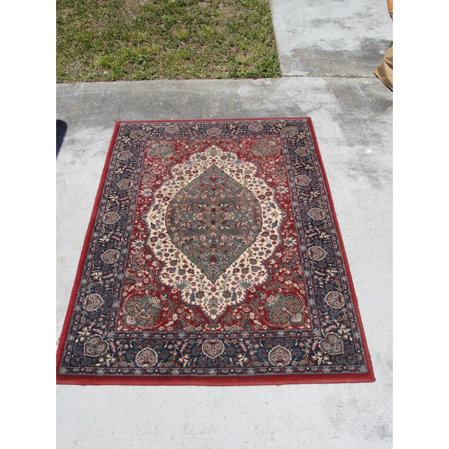 Red & Blue Oriental Medallion Rug 3'3 X 4'11" Chairish