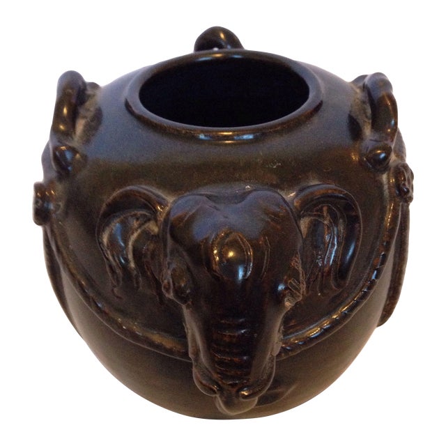 Elephant Vase in Dark Brown Chairish
