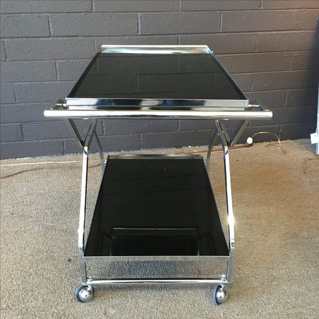 Chrome and Lucite Collapsible Bar Cart Chairish