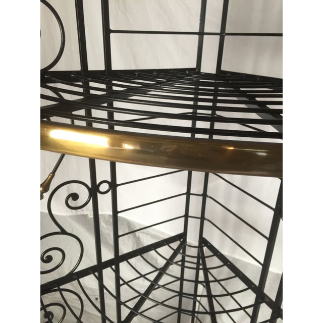 Vintage French Brass & Iron Corner Baker's Rack Chairish