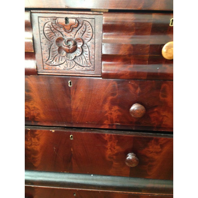 Antique Empire Dresser w/Flame Burl Secret Drawer Chairish