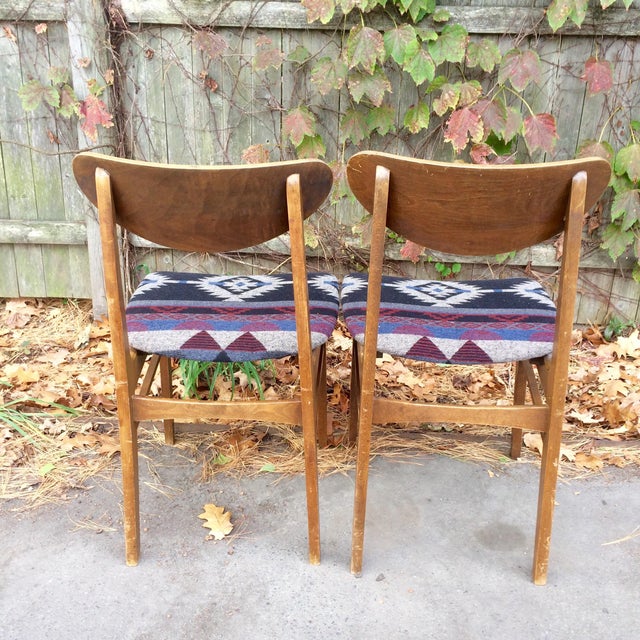 MidCentury Southwestern Upholstered Dining Chairs Pair Chairish