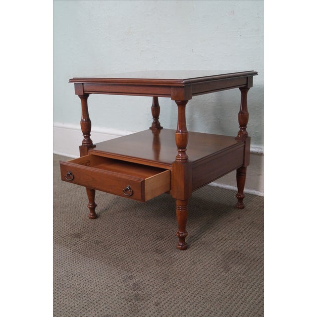 Pennsylvania House Solid Cherry Square OneDrawer End Tables A Pair