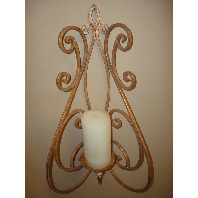 Antique Metal Gold Leaf Candle Sconce Chairish