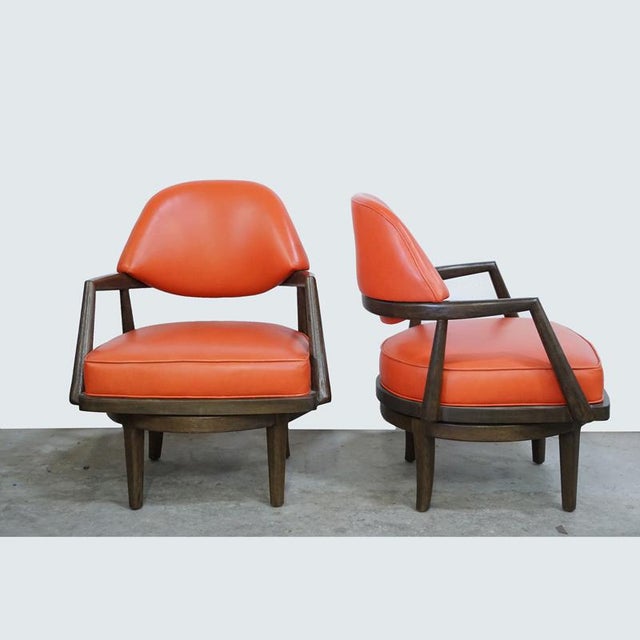 Orange Leather Swivel Chair Chairish