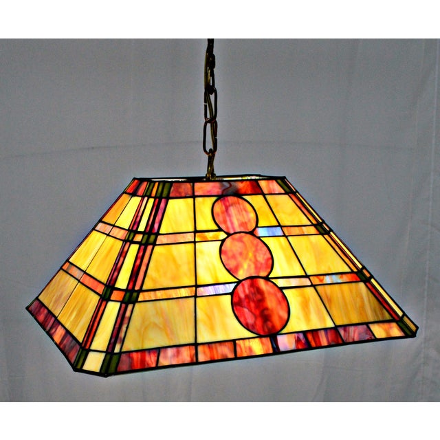 Stained Glass Rectangular Pending Lamp Chairish