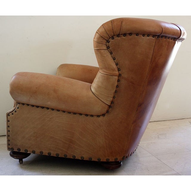 Vintage Ralph Lauren Leather Tufted Writer's Chair | Chairish