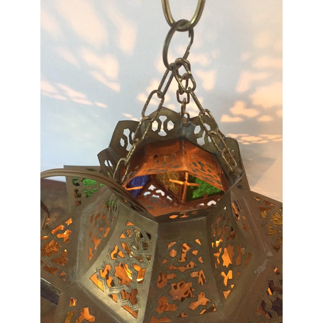 Moroccan Persian Brass Hanging Lamp or Lantern Chairish