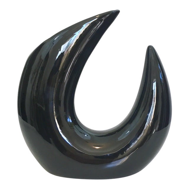 Vintage Modern Ikebana Black Vase Chairish