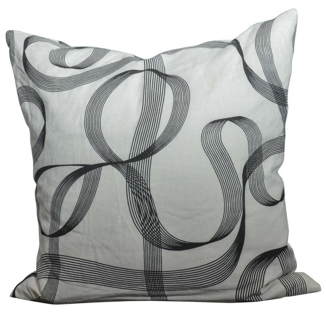 Modern Gray Ribbon Patterned Pillow Chairish