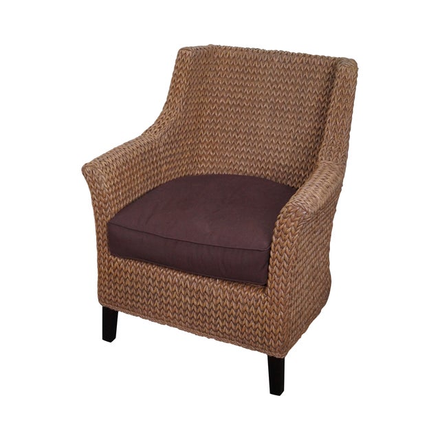 Pottery Barn Seagrass Woven Rope Wingback Chair Chairish